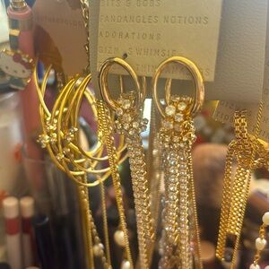 NEW Anthropologie Diamond Rainfall Earrings